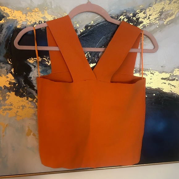 HOUSE OF HARLOW 1960 Knit Tank Top Spicy Orange Stretch like new - Picture 2 of 3